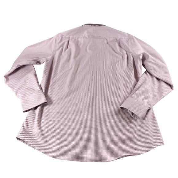 Men's Casual Button Down Shirt - Burgundy Checkered - Picture 5 of 8